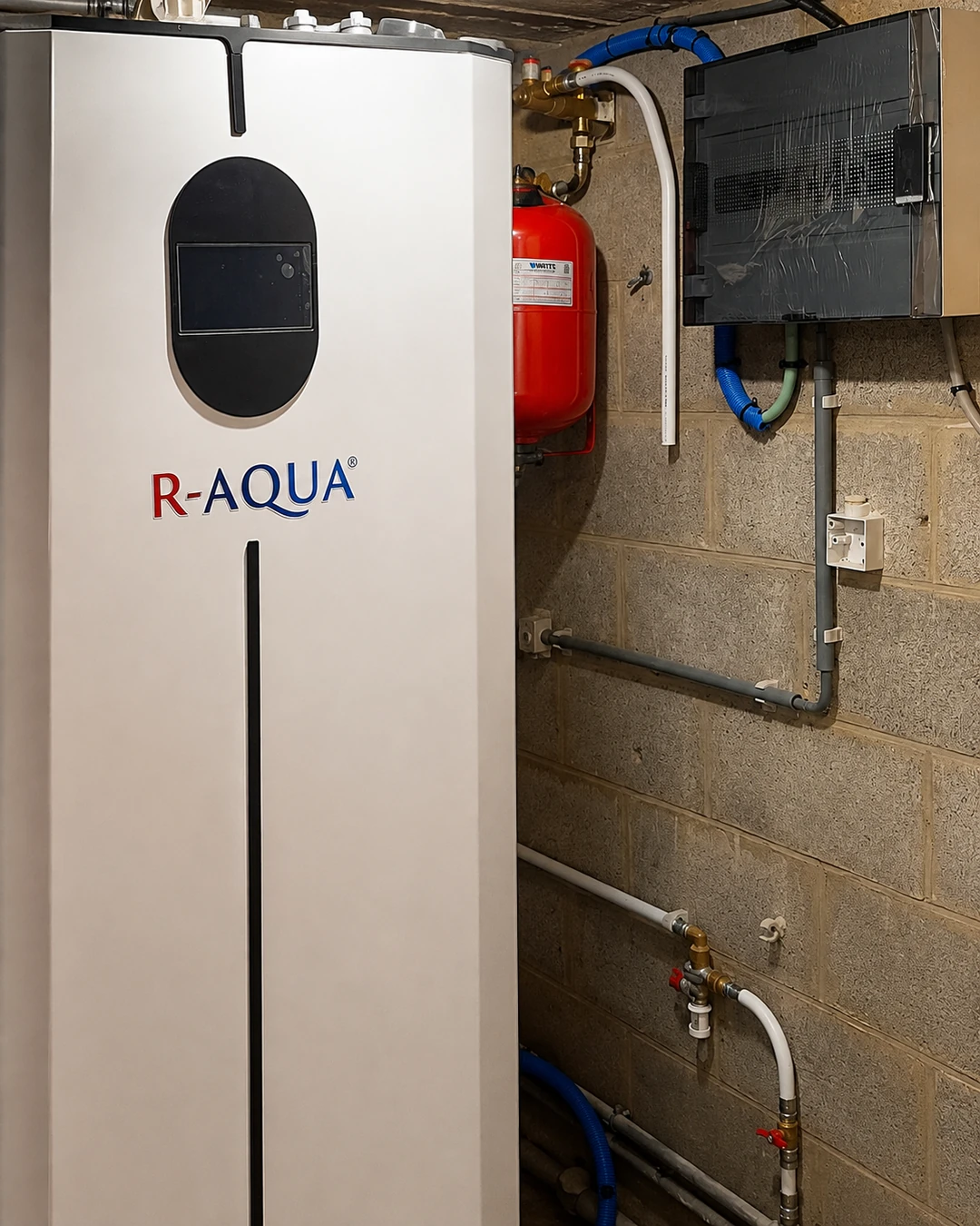 Module intérieur R-AQUA d’une installation de pompe à chaleur Yooza