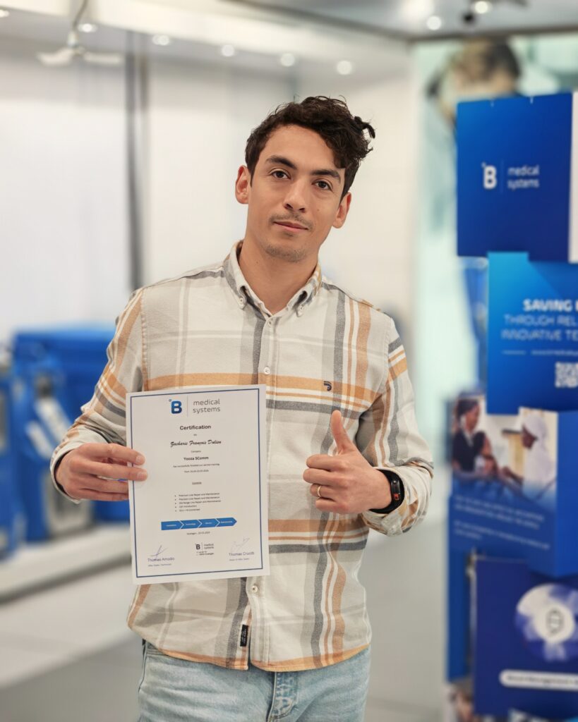 Certificat de formation B Medical Systems de Zacharie Dulieu, frigoriste Yooza